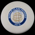 MODEL -  1975 World Class Frisbee 141G 51 Mold
COLOR - White
WEIGHT - 141gr
CONDITION - Used
COMMENT - Krea Van Sickle and Laura Engle signed with raised lettering trademark