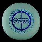 MODEL -  Innova Champion Discs Inc. production Aero
COLOR - Blue/Dark Blue Hot Stamp
WEIGHT/SIZE -173gr/22cm
MAX WEIGHT - 179gr
CONDITION - New
COMMENT - Patent numbers on back. PDGA approved stamped on flight plate.